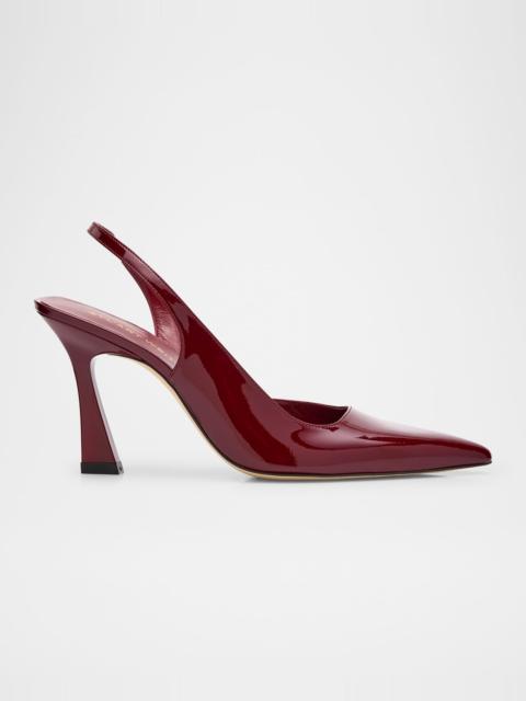 Stuart Weitzman Vinnie D'Orsay Patent Leather Slingback Pumps