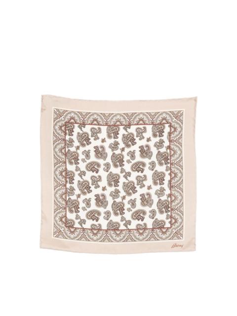Brioni Printed silk pocket square