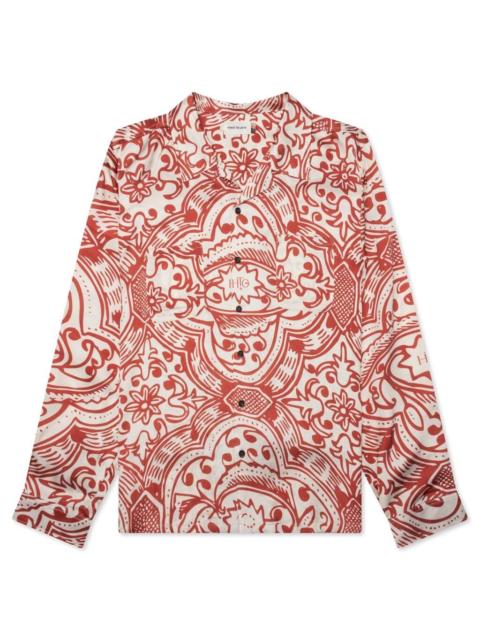 HONOR THE GIFT L/S PRINTED WOVEN - BRICK