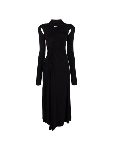 Off-White logo-print cut-out dress