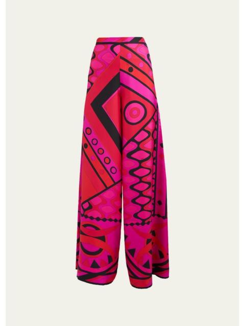 PUCCI Vivara Silk Twill Wide-Leg Pants