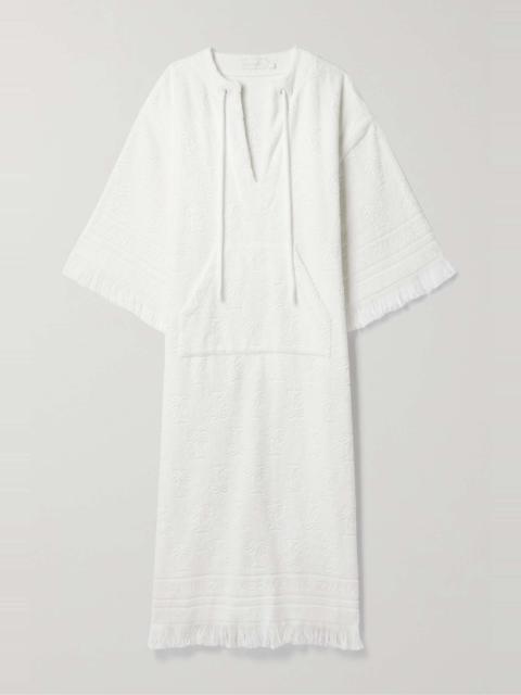 Zimmermann Alight fringed cotton-terry jacquard coverup