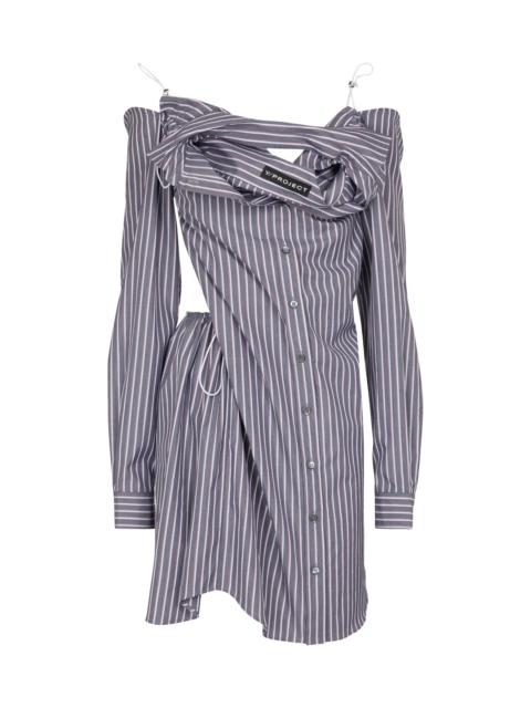 Y/Project Striped cotton shirt dress