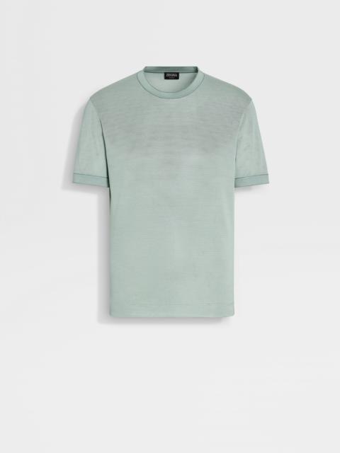 SAGE GREEN ZEGNA SILK T-SHIRT