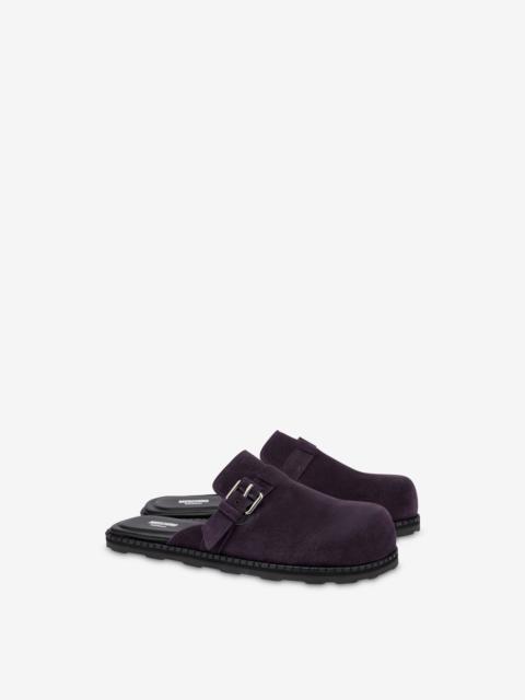 Moschino SUEDE SABOT WITH STRAP