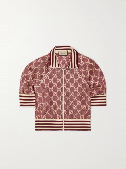 GUCCI Printed silk-twill jacket