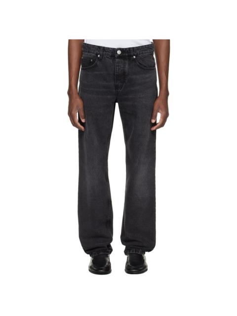 AMI Paris Black Cotton Classic Fit Jeans