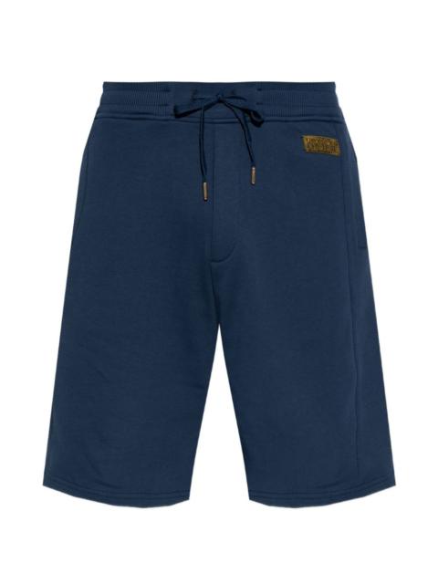 VERSACE JEANS COUTURE drawstring-detail logo-patch cotton shorts