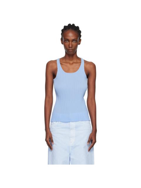 ISSEY MIYAKE Blue Hatching Bottoms Tank Top