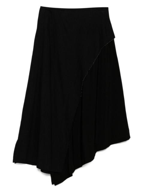 Y's denim panel flare skirt
