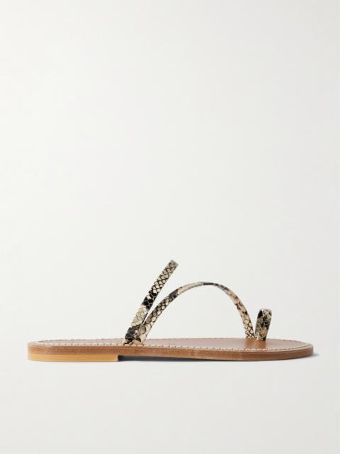 K.JACQUES Actium Snake-effect Leather Slides