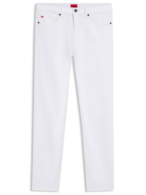 HUGO WHITE SLIM-FIT JEANS IN STRETCH DENIM
