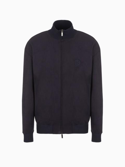 GIORGIO ARMANI Suede-effect jersey blouson