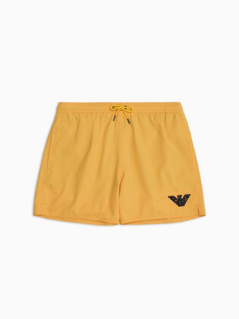 EMPORIO ARMANI Honeycomb weave fabric swim shorts
