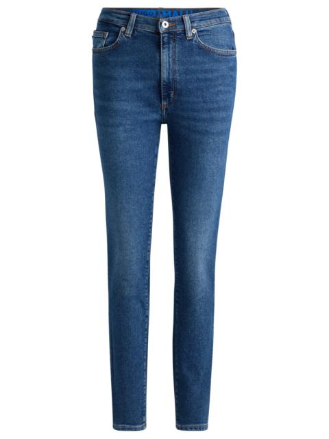 HUGO SKINNY-FIT JEANS IN MEDIUM-BLUE STRETCH DENIM
