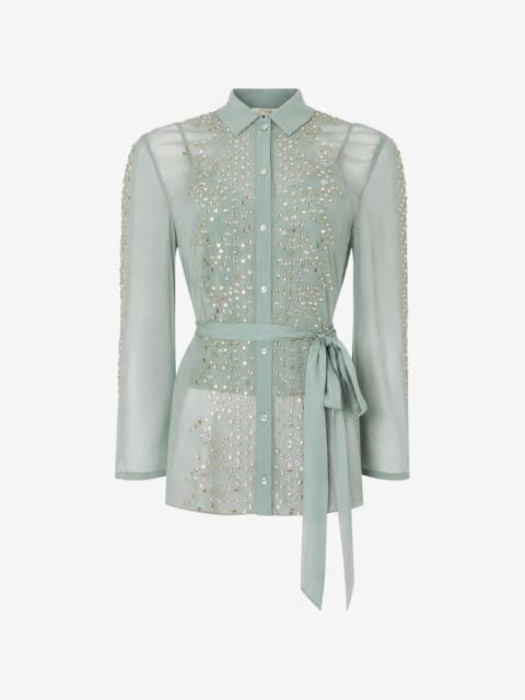Temperley London Oberon crystal-embellished belted shirt
