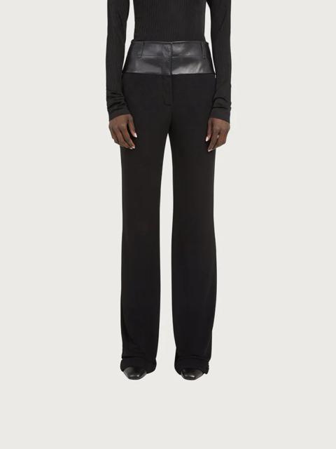 FERRAGAMO TROUSERS WITH LEATHER BASQUE