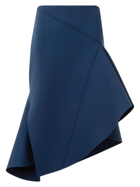 AKRIS Women's Neoprene Asymmetric Flared Skirt - Denim Blue