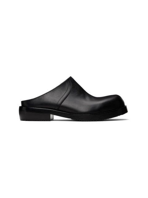 Dries Van Noten Black Leather Clog Loafers