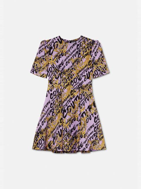VERSACE JEANS COUTURE Logo Brush Couture Mini Dress