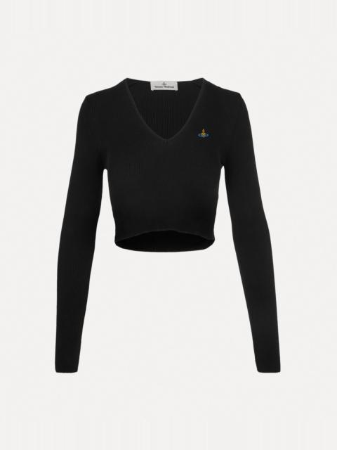 Tシャツ・カットソー VIVIENNE WESTWOOD BEA CROPPED V-NECK TOP Bea Cropped V-Neck Top (1803004W-Y003K-BEA-PISTACHIO)