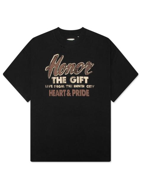 HONOR THE GIFT HEART & PRIDE TEE - BLACK