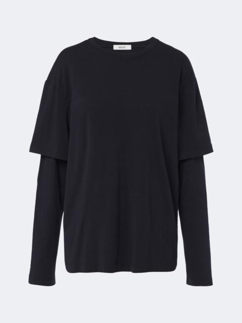 AGOLDE Lois layered cotton jersey T-shirt