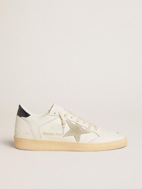 Golden Goose Ball Star with ice-gray suede star and blue leather heel tab