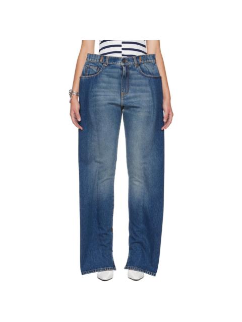 Jean Paul Gaultier Blue Denim Panel Jeans