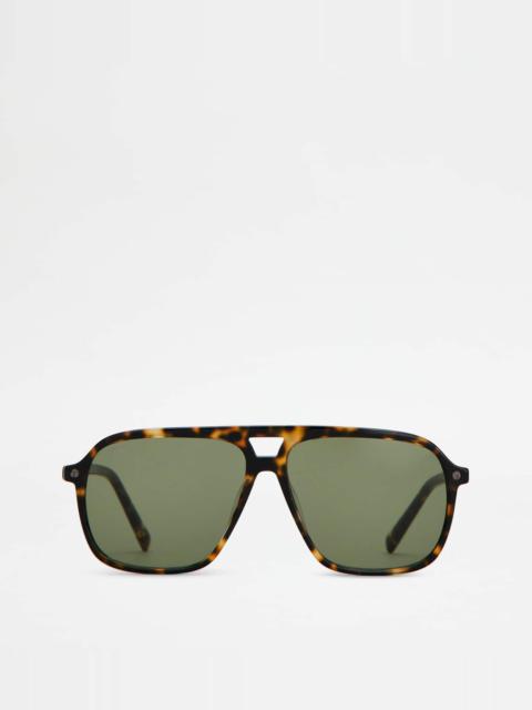 Tod's SQUARED SUNGLASSES - BROWN