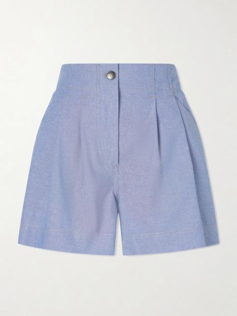 Moncler Grenoble Pleated Cotton-chambray Shorts