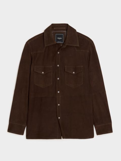 TODD SNYDER Italian Suede Western Shirt Jacket