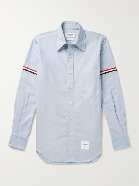 Thom Browne Button-Down Collar Grosgrain-Trimmed Cotton Oxford Shirt