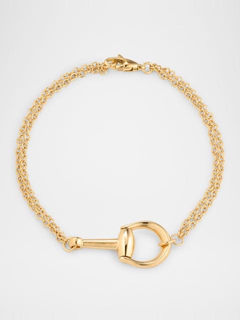 GUCCI 18K Yellow Gold Horsebit Chain Bracelet, Medium