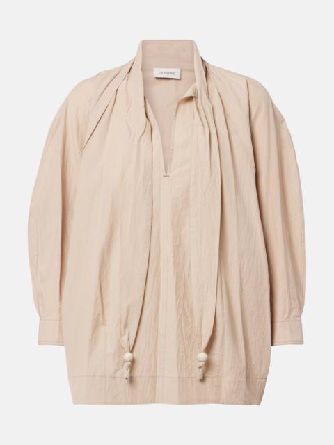 Lemaire Tie-neck cotton crêpe blouse