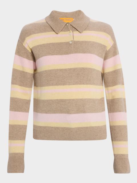 Collegiate Striped Cashmere Polo