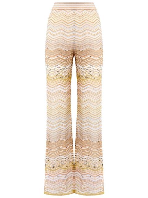 Missoni Wide Leg Knit Trousers - Gold