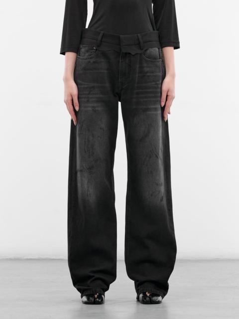MM6 Maison Margiela Black Contrast Waistband Denim Jeans