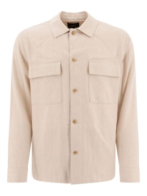 Vince herringbone cotton-linen shirt