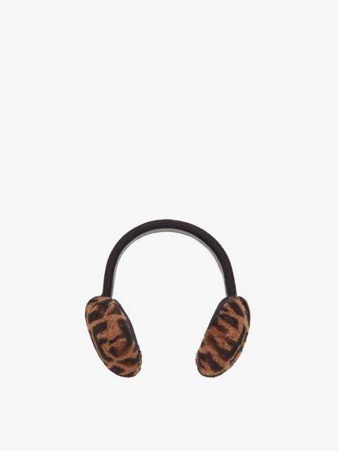 FENDI Brown shearling earmuffs