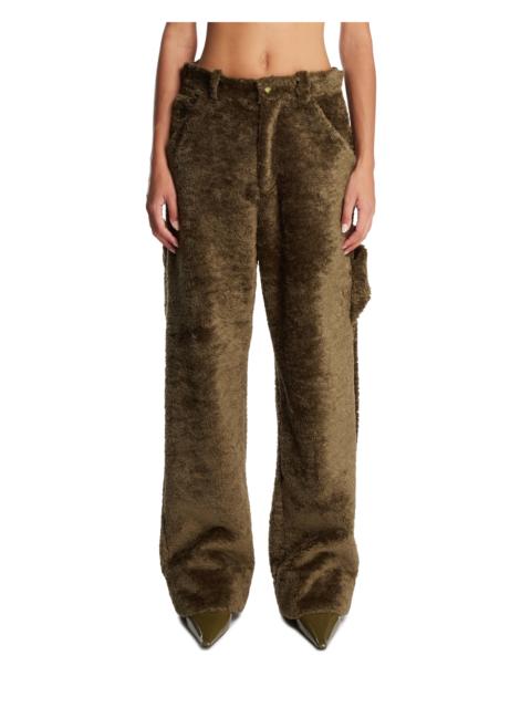 DARKPARK Green Lisa Faux Fur Trousers