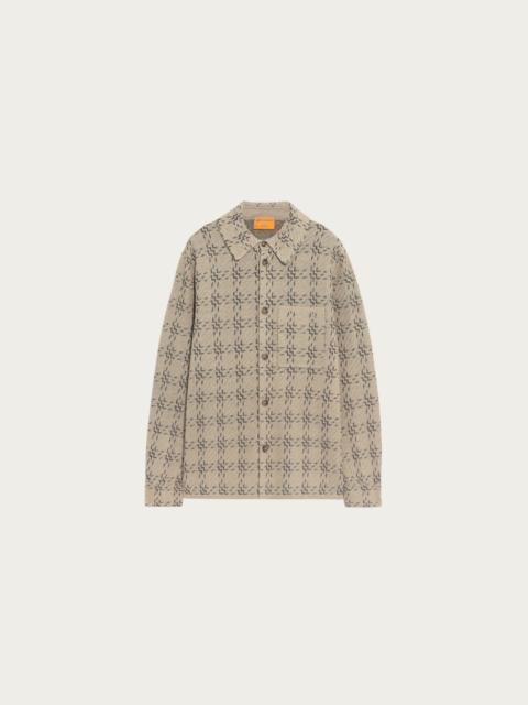 GUEST IN RESIDENCE Linen Blend Plaid Work Shirt - Sandstone Combo