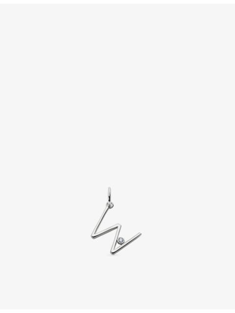MONICA VINADER Solitaire Diamond Initial W Sterling-Silver And 0.035ct Lab-Grown Diamond Pendant