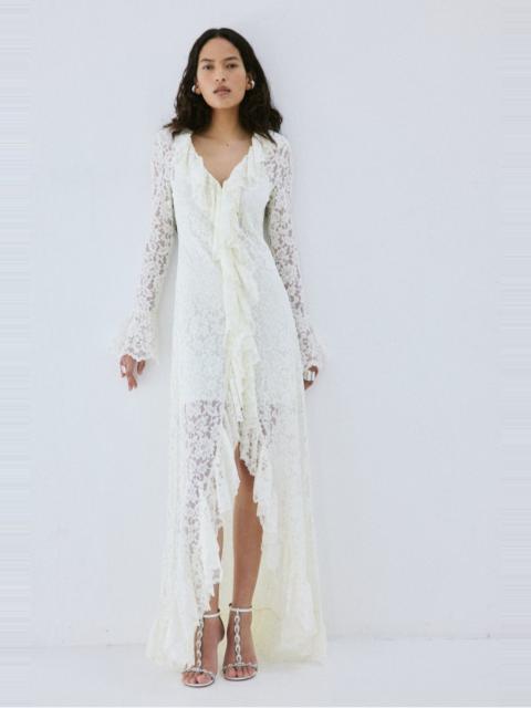 De La Vali CLEMENTINA MAXI DRESS IN IVORY NYLON LACE