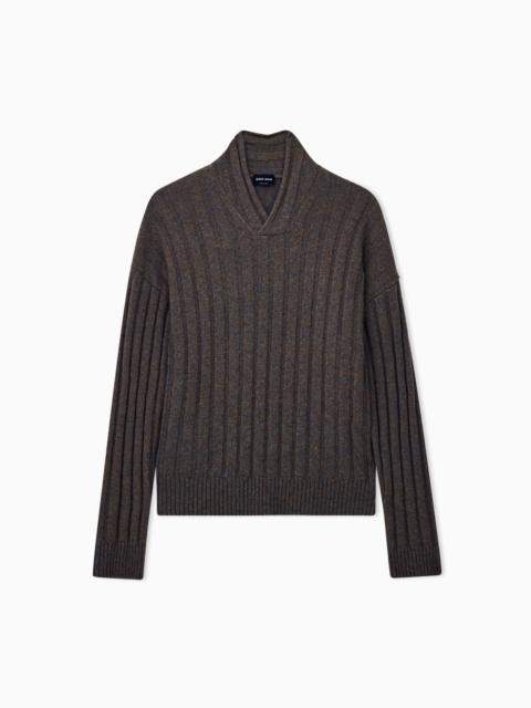GIORGIO ARMANI SWEATER REGULAR FIT IN WOOL WITH LARGE RIB STITCH