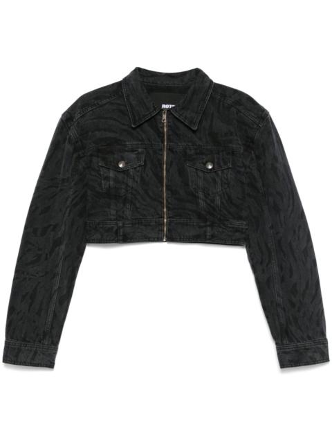 ROTATE zebra-print denim jacket