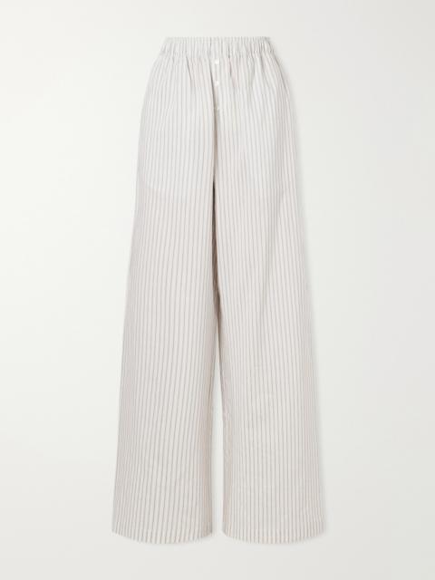 RÓHE Striped Silk And Cotton-blend Wide-leg Pants