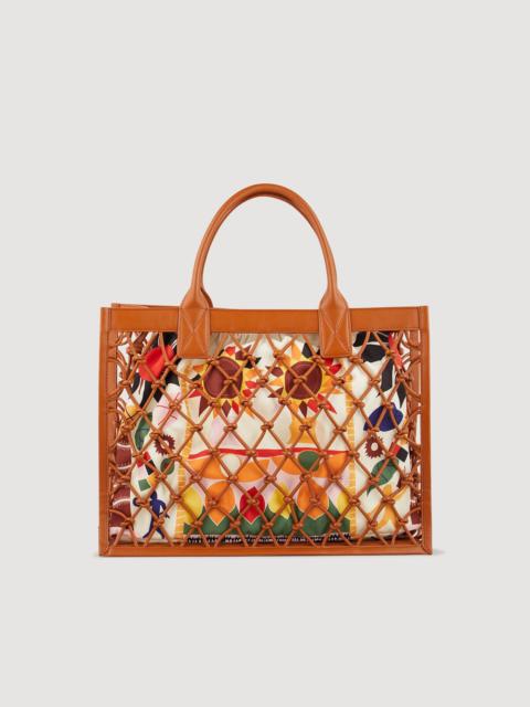 Sandro LACE-UP LEATHER KASBAH TOTE BAG