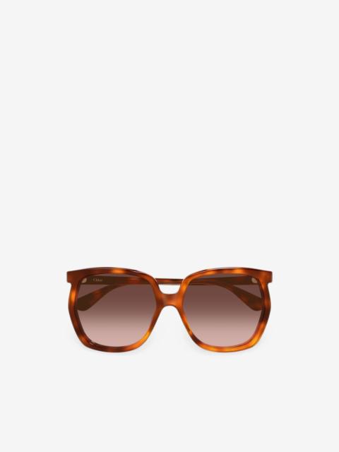 Chloé tortoiseshell-effect square-frame sunglasses