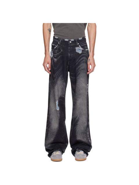 CAMPERLAB Black Distorted Distressed Jeans